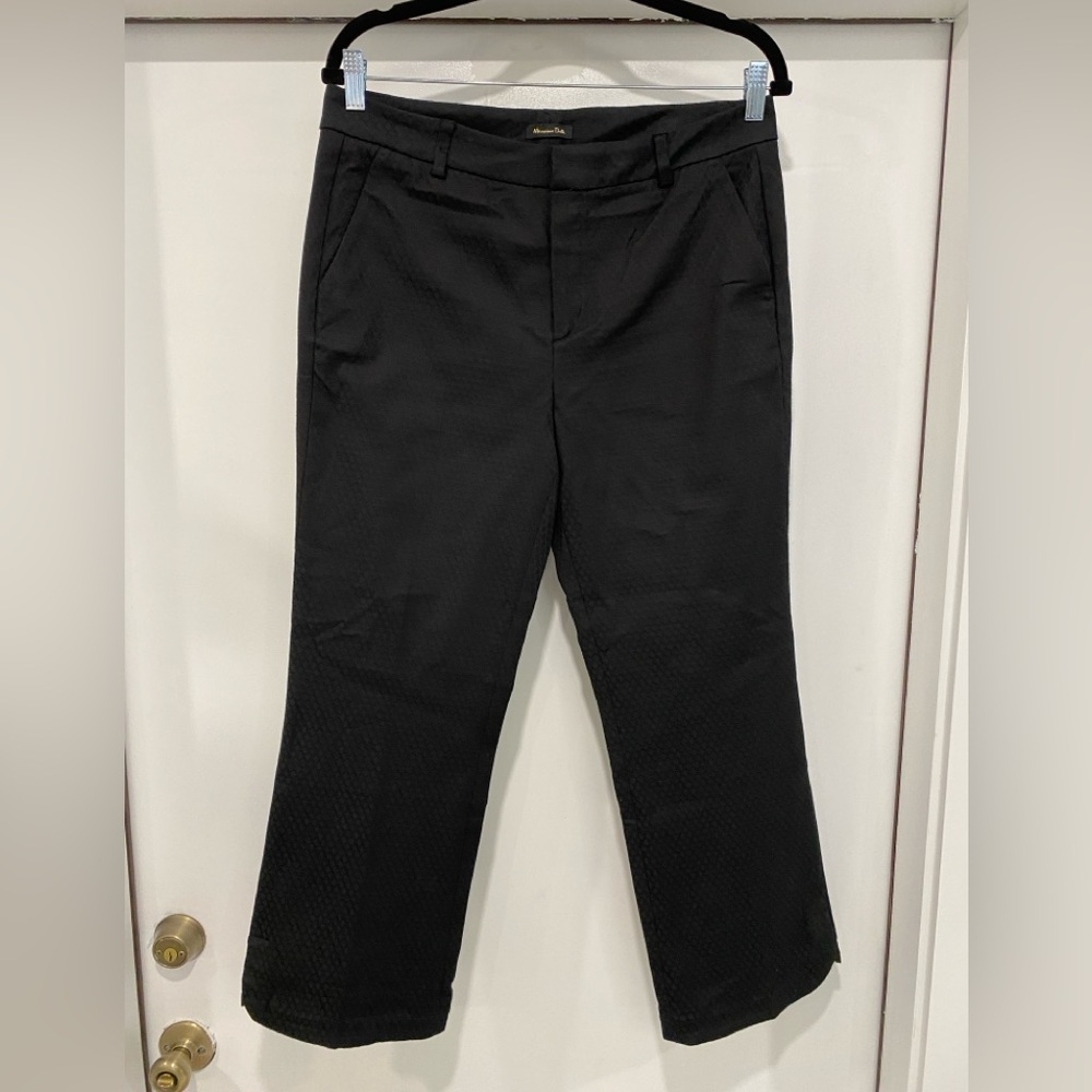 Massimo Dutti Black Textured Trousers